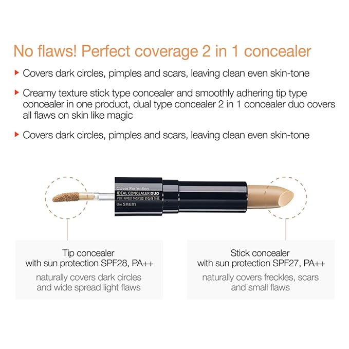 THESAEM Cover Perfection Ideal Concealer Duo (#1.5Natural Beige) Crease-Proof Concealer