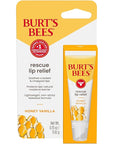Burt's Bees Rescue Lip Relief, Honey Vanilla, Hydrating Lip Balm for Dry Cracked Lips, with Responsbily Sourced Beeswax and Shea Butter, 100% Natural Origin, 1 Squeezy Tube, 0.35oz