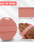 Silicone Body Scrubber, Exfoliating Body Scrubber for All Skin Types, Handheld Shower Brush with Rich Lathering and Easy Cleaning (Pink)