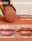Oulac Orange Nude Shine Lipstick - Peach Moisturizing Lip Stick Glossy Tinted Lip Balm, Sheer Shine Juicy Finish, Lightweight and Hydrating Formula for Dry Lip Care, Vegan 2.2g/0.07oz (05)