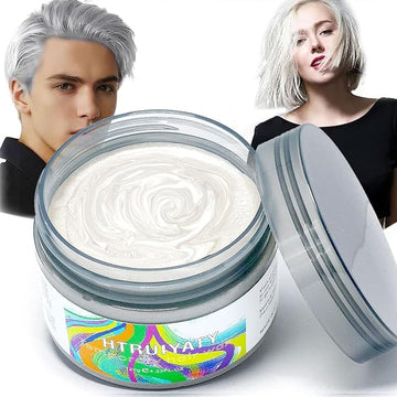 Temporary White Hair Color Wax,Natural Hair Spray Color Washable For Kids Women Men For Dark Light Hair Hairstyle Cosplay Halloween Party Christmas Diy Hairstyle