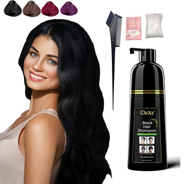 Black Hair Dye Shampoo Permanent YIZHONG Hair Color For 100% Gray Coverage Women Men 3 In1 Easy Comb Dyeing Instincts Hair Color 3 In 1 (Natural Black)