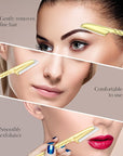 ennva Eyebrow Razor for Women - Eyebrow Trimmer Dermaplaning Tool- Ergonomic Eyebrow Shaper and Facial Razor for Peach Fuzz-Exfoliating Face Razor for Eyebrows-Eye Brow Shaver Razors w/ 7 Blades- Gold
