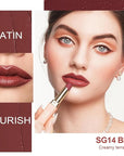 Oulac Color Rich Satin Lipstick Set For Women Red Burgundy Lipsticks High Impact Lipcolor Tinted Lip Balm, Nourishing, Satin Finish, Moisturizing Creamy Formula, Vegan Gluten Free (11+14+15)