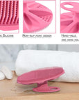 INNERNEED Soft Silicone Body Cleansing Brush Shower Scrubber, Gentle Exfoliating and Massage for All Kinds of Skin (Pink)