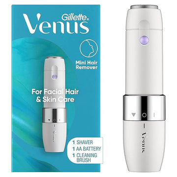 Gillette Venus Mini Facial Hair Remover for Women's Face, Portable Electric Shaver/Razor, Hair Removal for Women, Dermaplaning Tool, Trimmer