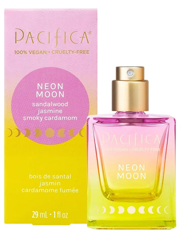 Pacifica Beauty Neon Moon Spray Perfume - Energetic Sandalwood Jasmine Smoky Cardamon - Clean Vegan Eau de Toilette, 1 fl oz