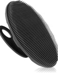 INNERNEED Soft Silicone Body Scrubber Handheld Shower Cleansing Brush, Gentle Exfoliating and Massage for All Kinds of Skin (Black)