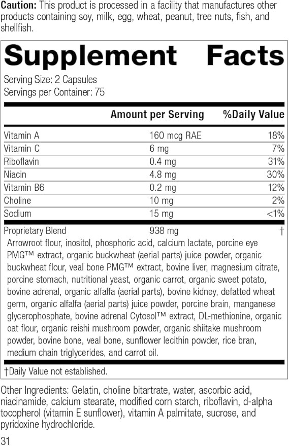 Standard Process Iplex - Whole Food Vascular Supplement, Eye Health and Eye Support with Shiitake Mushroom, Phosphoric Acid, Rice Bran, Organic Carrot, Arrowroot Flour, Alfalfa - 150 Capsules
