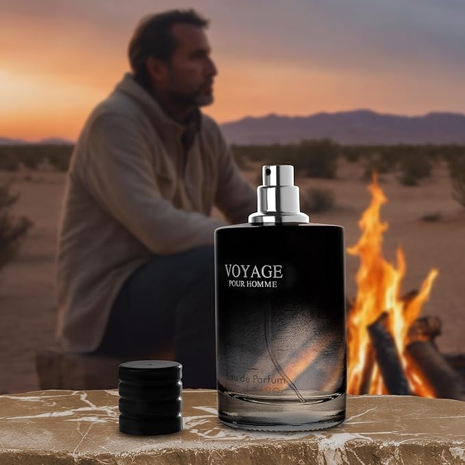 Voyage for Men Eau De Parfum - Sophisticated Male Fragrance Composition of bergamot, Pepper, Lavender, Star Anise & Nutmeg - Base of Peppery & Vanilla - Go-To Daily Scent - Elegant 100ml Bottle