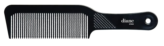Diane Flat Top Clipper Comb – Fine Tooth, Hair-Cutting, Styling Tool for Women, Men, Hair Stylists, Barbers, Black, 9.5 Inches, D7024