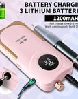 Portable Electric Nail Drill Cordless,35000 RPM Electric Nail File with Holder,Rechargeable Nail Drill E Filer for Nails,Electric Nail Buffer Nail Filer Electric Tool for Women (Pink)