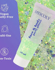 MEICOLY Lime Green Body Glitter,Chunky Chameleon Face Glitter for Halloween Alien Makeup,Color Changing Mermaid Face Glitter Gel,Holographic Glitter for Face Body Hair,Festival Party Cheer Glitter