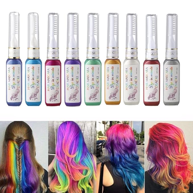 Temporary Hair Color Mascara Washable Hair Dye Stick Non-toxic Instant Hair Chalk Dye for Girls Women (Light Purple)