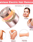 Facial Hair Removal for Women, Mini Hair Remover, Electric Razor Shaver Portable Bikini Epilator for Lips, Chin, Armpit, Peach Fuzz, Fingers, Neck, Cheek and USB Rechargeable (Gold)