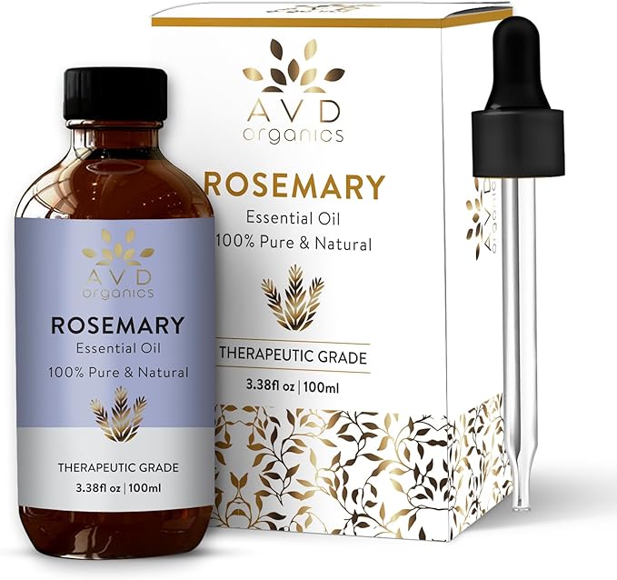 Rosemary Oil for Hair Growth | 100% Pure and Natural Rosemary Essential Oil | for Lotion Diffuser Skin & Hair | 3.38 fl. Oz