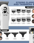 GTSPro Hair Clippers for Men, Clippers and Trimmers Set, Barber Clippers, Electric Hair Trimmer with Box, Gifts for Men White