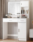 MIRROTOWEL Vanity Desk with Mirror and LED Light Strip,Dressing Table with Large Drawer, 3 Level Storage Dresser & 3 Lighting Modes Adjustable Brightness, Suitable for Bedroom
