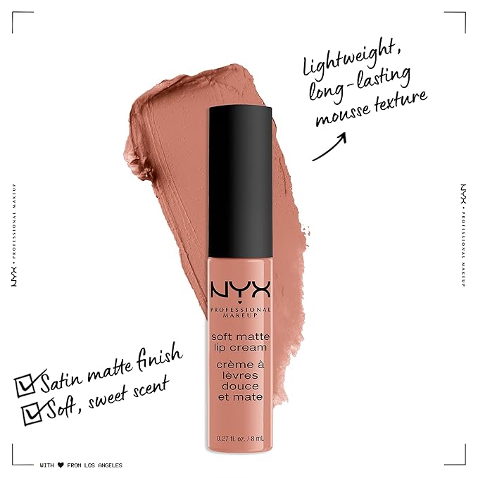NYX PROFESSIONAL MAKEUP Soft Matte Lip Cream, Lightweight Liquid Lipstick - Stockholm (Mid-Tone Beige Pink)