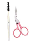 Tweezerman Exclusive Tea Rose Brow Shaping Scissors & Brush