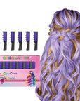 New Hair Chalk Comb Temporary Bright Hair Color Dye for Girls Kids, Washable Hair Chalk for Girls Age 4 5 6 7 8 9 10 New Year Birthday Cosplay DIY Halloween, Christmas（Purple)