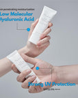Blanc Doux Oligo Hyaluronic Acid UVA UVB Sun Essence Airy Touch 1.35 Oz SPF 50+ PA++++ Reef-Safe Makeup Base Sunscreen No Greasiness Stickiness Whitecast Sunblock Vegan Sensitive Dry Acne-Prone Skin