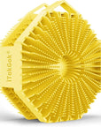 iTokGoK® Premium Silver-Infused Double-Sided Design 2-in-1 Silicone Body Scrubber for Men,Body Buffer Scrubber for Sensitive Skin, Ergonomic No-Slip Handle, Long-Lasting & Easy to Clean - Yellow
