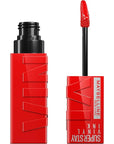 Maybelline Super Stay Vinyl Ink Longwear No-Budge Liquid Lipcolor Makeup, Highly Pigmented Color and Instant Shine, Red-Hot, Fire Engine Red Lipstick, 0.14 fl oz, 1 Count