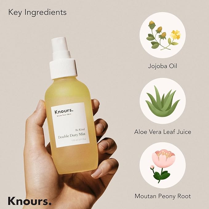 Knours Hydrating Jojoba Oil Vitamin Rich Aloe Vera H2O Double Duty Facial Mist, Moisturizing Refreshing Vegan Squalene Clean Beauty (110ml 3.72 fl. oz.) K-Beauty Skincare