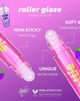 Roller Glaze in Feeling Grape, color changing nourishing lip oil which adapts to the natural pH in your lips