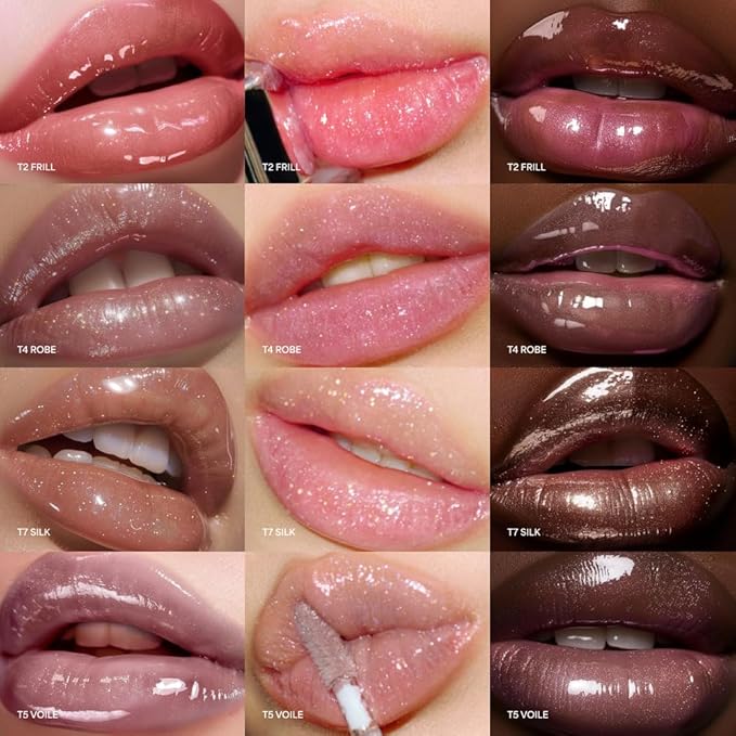 ENTROPY MAKEUP Tulle Lip Gloss, Lightweight 3D Pearl Shimmer, Ultra-Gloss High Shine, Non-Sticky Moisturizing Lip Gloss with Peptide Complex, Voile