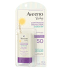 Aveeno Baby Continuous Protection Mineral Sunscreen Stick for Sensitive Skin with Broad Spectrum SPF 50 Protection for Face & Body, Naturally Sourced 100% Zinc Oxide, Travel Size, 0.47 oz