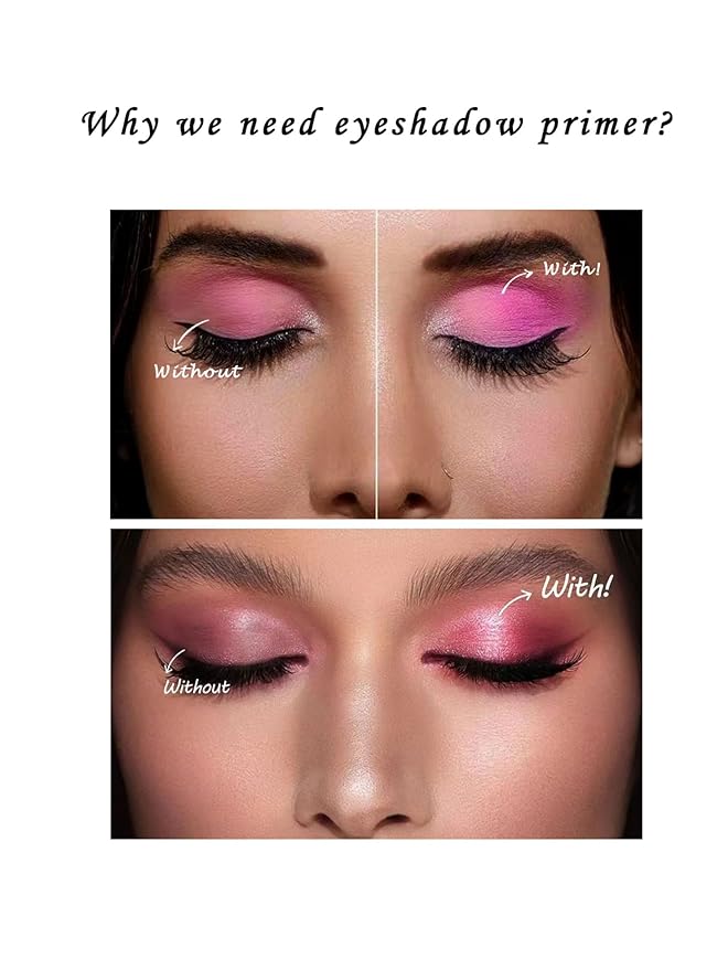 MAEPEOR Matte Eyeshadow Primer 6 Colors Prevent Oily Lids and Creasing Eye Primer Base Long-lasting Waterproof & Smudgeproof Eye Base Makeup for All Shadows (3 Violet)