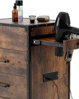 Artist hand Salon Trolley Cart with Wheels Barber Station with Drawers,Power Outlets,Hair Dryer Holders, Hair Stylist Equipment Storage Cabinet for Barbershop Spa Studio