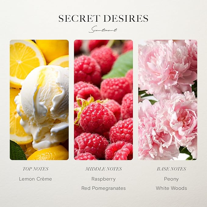Scentiment Diffuser Oil - Secret Desires | Aromatherapy Fragrance | Inspired by ARIA® Las Vegas | Notes of Lemon Crème, Vanilla, Raspberry, Pomegranate & Peony (20 mL)