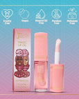 Juvia's Place Magic Lip Oil - Watermelon - Smooth, Hydrating with Vitamin E for Soft, Glossy, Juicy Lips - Infused with Fruit Extracts - Tinted, Shimmering, Lightweight & Non-sticky Lip Oil for Summer