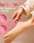 Silicone Foot Callus Remover - Nano Glass Foot File for Dead Skin and Cracked Heels - Callus Remover for Feet & Hard Skin - Ergonomic Foot Scrubber & Exfoliator for Soft, Smooth Feet - Pink