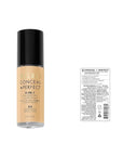 Milani Conceal + Perfect Liquid Foundation - Light Beige, 1 Fl. Oz. Cruelty-Free, Water-Resistant, Oil-Free, Medium-To-Full Coverage, Satin Matte Finish