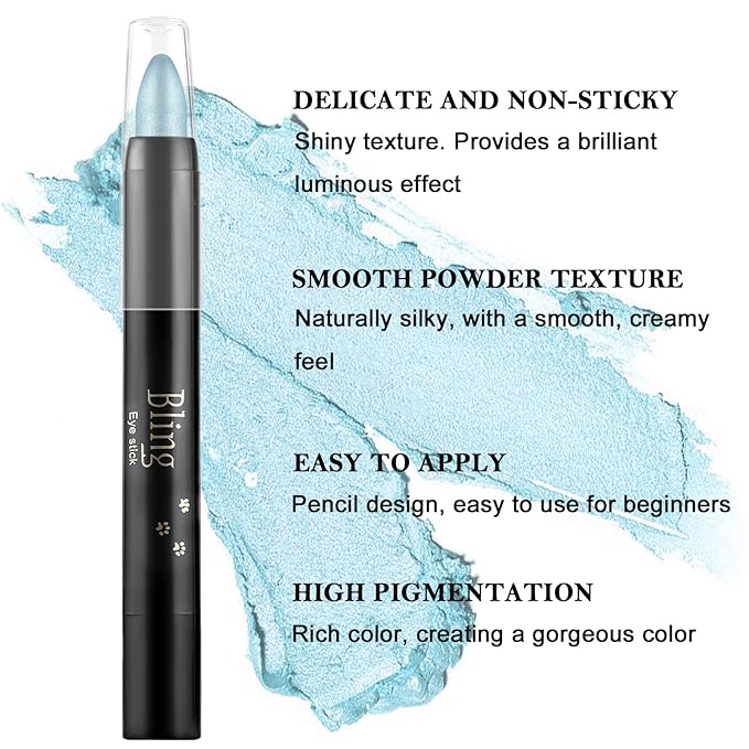 Boobeen Waterproof Eyeshadow Stick Crayon - Shimmer Cream Eyeshadow Pen, Easy to Use (08#+11#)