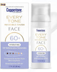 Coppertone Every Tone Invisible Finish Hydrating UV Defense Face Sunscreen SPF 60+ with Ceramides, Lightweight, Blends in Clear Sunscreen for All Skin Tones, 1.7 Fl Oz Pump Bottle