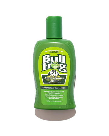 Bullfrog Sunscreen Amphibious Lotion SPF 50 | Oxybenzone & Octinoxate Free | Broad Spectrum Moisturizing UVA/UVB, 5oz…