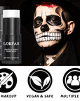 Black and White Face Body Paint Stick, White Foundation Makeup, Eye Black Stick for Sports, Professional Halloween Face Makeup Kit for Mime Zombie Clown Vampire Skeleton Skull Joker Costume