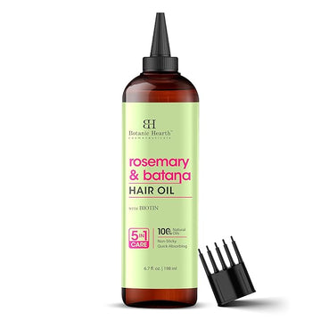 Botanic Hearth 100% Pure Rosemary Batana Oil For Hair Growth | Infused with Biotin, Jojoba & Castor Oil | Hair Oil Repairs Dry Damaged Hair, Strengthening, Healthier - Hair Tonic, 6.7 fl oz