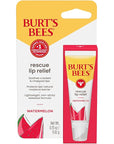 Burt's Bees Rescue Lip Relief, Watermelon, Hydrating Lip Balm for Dry Cracked Lips, with Responsbily Sourced Beeswax and Shea Butter, 100% Natural Origin, 1 Squeezy Tube, 0.35oz
