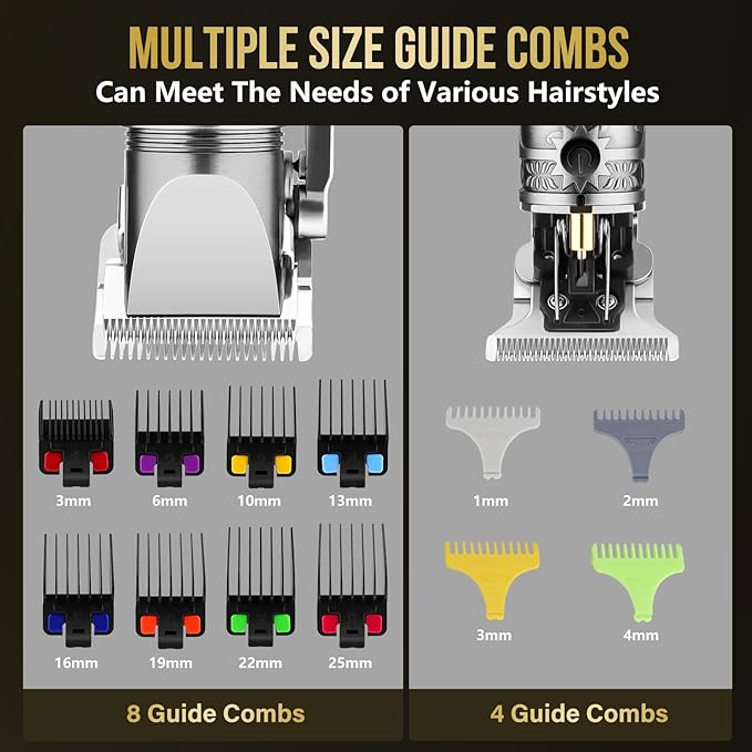 Beard Trimmer for Men, Cordless Electric Hair Clippers Professional, Barber Clippers Rechargeable Sets, Electric Razor Foil Shavers Haircut Kit for Ear, Face, Nose, Hair, Beard,Whole Body Available