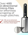 Microplane Colossal Foot File Scraper - The Original Stainless Steel Foot Rasp, Dead Skin/Callus Remover for Feet, Gentle Foot Scrubber, Pedicure Tools for Salon-Quality Foot Care, Black
