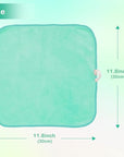 Nugilla Makeup Remover Cloth 12 x 12 Inch, Reusable Makeup Remover Towels for Washing Face, 6 Pack Washable Microfiber Face Cloth Fast Drying Washcloth, Green