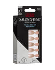 KISS Salon X-tend, Press-On Nails, Nail Glue Included, 'Satellite', Light Silver, Short Size, Coffin Shape, 30 Nails, 5Ml Led Soft Gel Adhesive, 1 Manicure Stick, 1 New Mini File, New Prep Pad