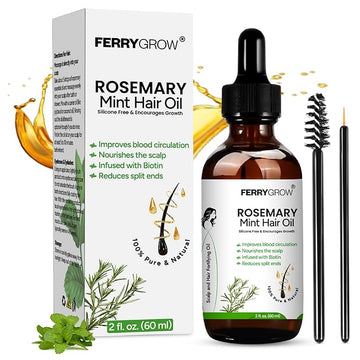 Rosemary Mint Hair Oil 60 ml| Hair Growth Oil with Biotin for Thicker, Stronger Hairs | Scalp Treatment & Rosemary Hair Growth 0il
