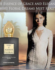 The Story of Amber Floral by Prince Parfums Dubai - 3.4 Ounces Women's Extrait de Parfum - Enchanting Essence of White Florals, Jasmine, & Bulgarian Rose - Luxurious Vanilla & Sandalwood Symphony